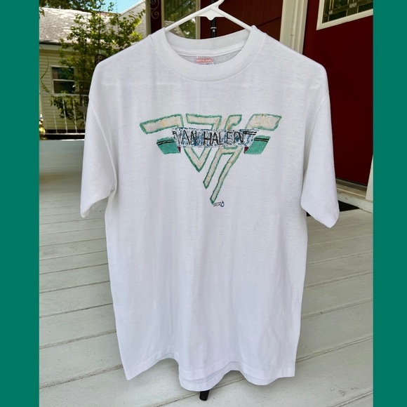 Vintage 1978 single stitch Fifty Fifty t-shirt hand-painted with Van Halen logo - Picture 1 of 5